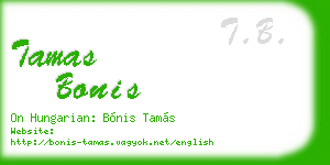 tamas bonis business card